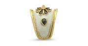 Black and White Byzantine Flower Ring
